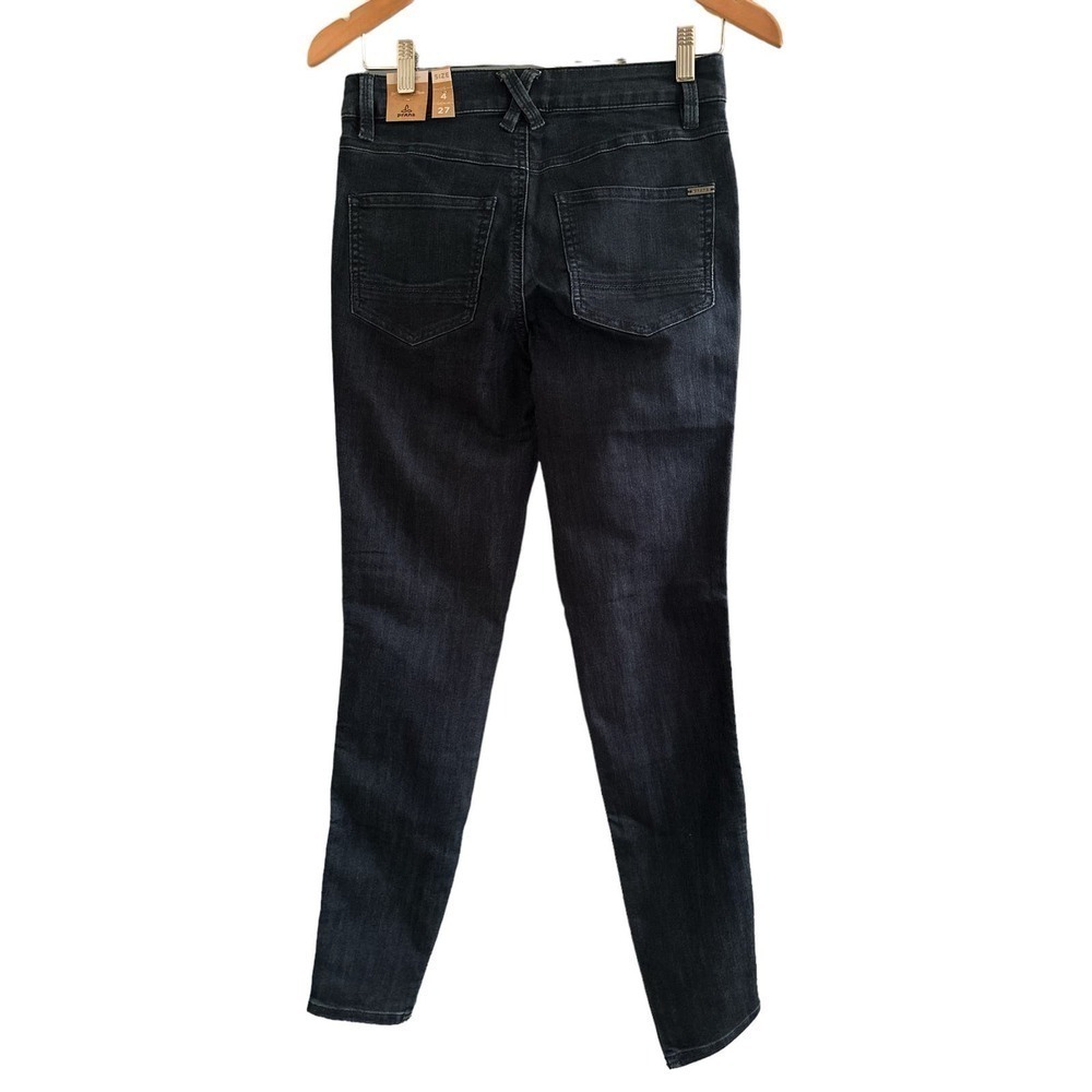 prAna Women's Oday Jean Mid Rise Organic Cotton Stretch Dark Denim Sz 4 Blue NWT - Picture 3 of 6